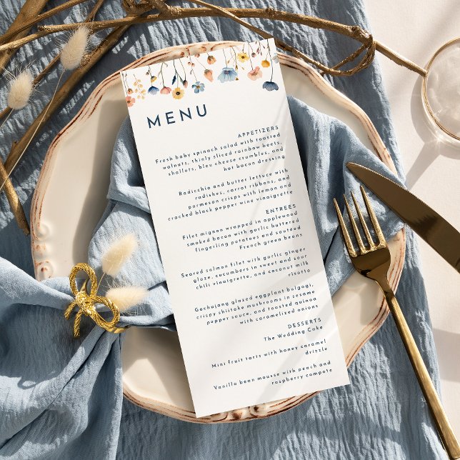 Menu Bold Elegant Floral Wedding Flat (Criador carregado)