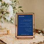 Menu Bold Simple Blue Simple Custom Weding Menu<br><div class="desc">Menu de Casamento Personalizado Simples - Fora Azul Francesa Mínima - Fenda Cinzenta Mínima Cinzenta Francesa - Simples</div>
