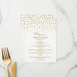 Menu Bolinhas Dourada - Branco e Dourado - Casamento