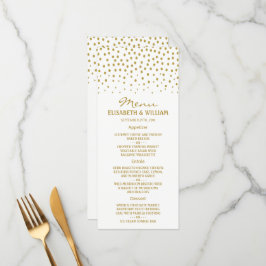 Menu Bolinhas Dourada - Branco e Dourado - Casamento
