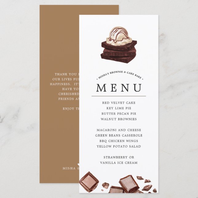 Menu Bolos Assados | Cardápio Temático (Frente/Verso)