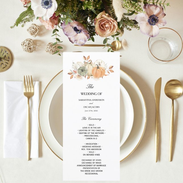 Menu Bombas e flores de aquarelas do outono (Criador carregado)