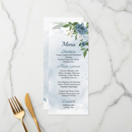 Menu bonito casamento com flores brancas verdes