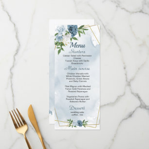 Menu bonito casamento com flores brancas verdes