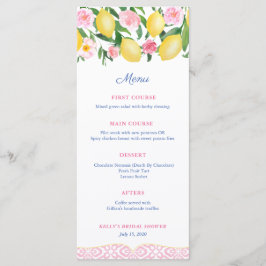 Menu Bonito Chá de panela De Citros Rosa E Branco