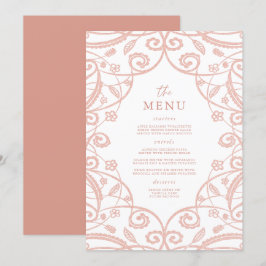 Menu bonito de Casamento de Lace Glitter Dourado c