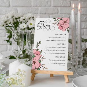 Menu Bonito Flores Rosa, Casamento Suave