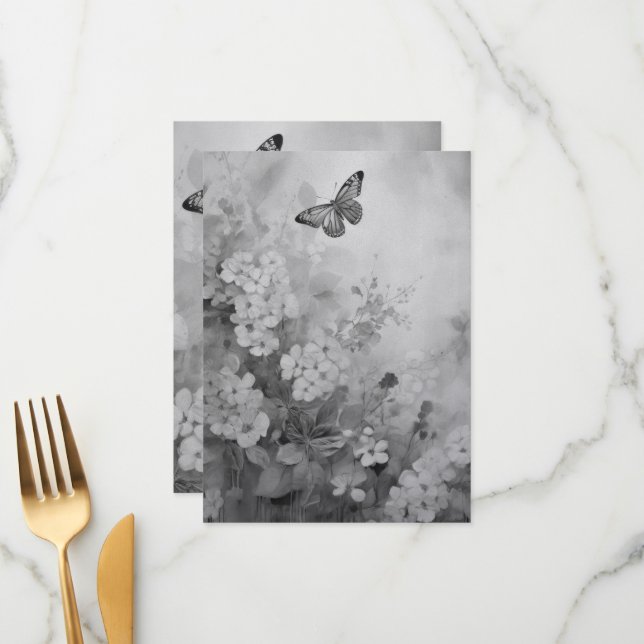 Menu Borboleta Preta e Branca (Frente/Verso In Situ)