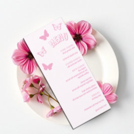 Menu Borboletas Rosa Quinceanera