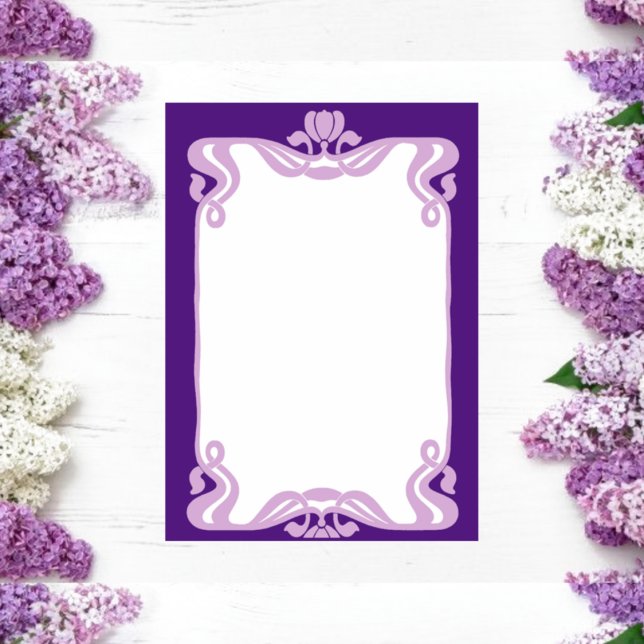 Menu Borda Art Nouveau Lavanda (Criador carregado)
