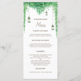 Menu Borda verde Watercolor de Casamento