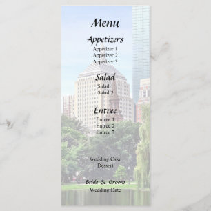Menu Boston MA - Vista do Jardim Público de Boston