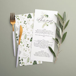 Menu Botânica Personalizada para Casamento Elegante Veg