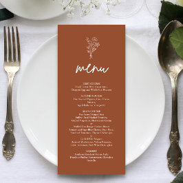 Menu Botânicos Minimalistas Boho Terracota Casamento