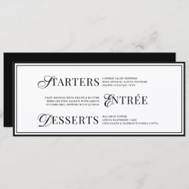 Menu Bow Classic Old Money Black  & White Wedding
