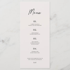 Menu Bradford Modern Wedding