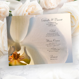 Menu branco do casamento da elegância da flor da