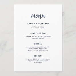 Menu Branco e Marinho de Script Minimalista Moderno | C