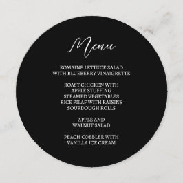 Menu Branco e Preto Minimalista Moderno Circular