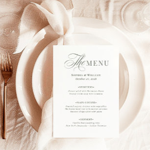 Menu Branco Elegante e Verde Sage   Luxo Clássico