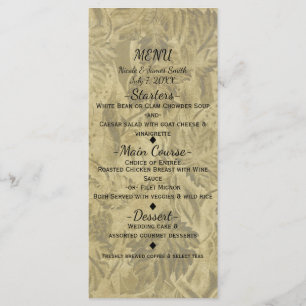 Menu Bridal Elegante de Casamento Elegante de Uvas