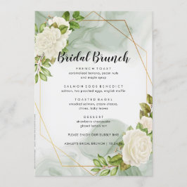 Menu Bridal Floral Bridal de Rosas Brancas Brancas