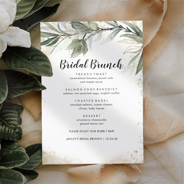 Menu Bridal Foliage Elegante (Criador carregado)