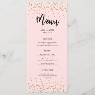 Menu Brilhante rosa e Dourado