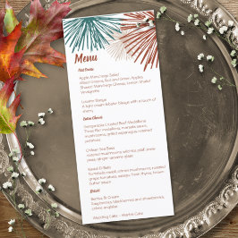 Menu Brilho Moderno Abstrato Escuro Teal Cobre Bisque