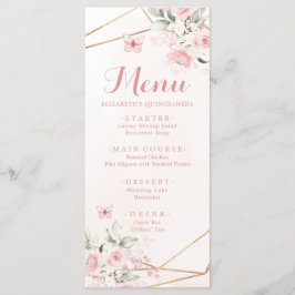 Menu Brincadeira Rosa Rosa Geométrica Cor-de-rosa Doce 