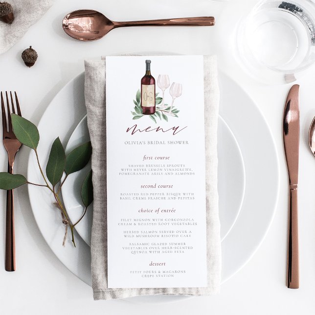 Menu Brinde ao Amor Evento de Casamento com Tema de Vin (Criador carregado)