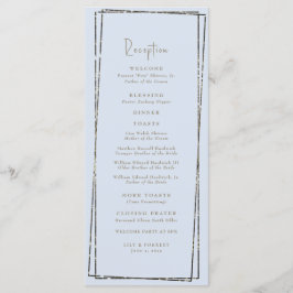 Menu Brinquedos de Casamento de Recepção Azul Elegante