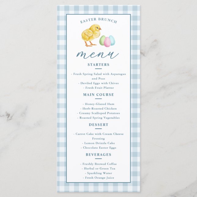 Menu Brunch de Páscoa com Ovos Pastéis e Pintinho em Xa (Frente)