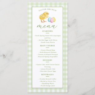 Menu Brunch de Páscoa com Ovos Pastéis e Xadrez Verde