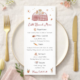 Menu Brunch de Primavera Desenhada à Mão Whimsical