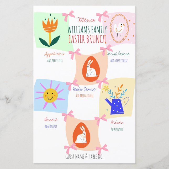 Menu Brunch do Quadro de Verificação de Caça de Ov (Frente)