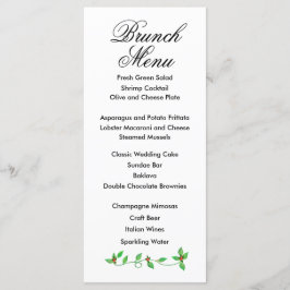 Menu Buds Rosa no Casamento de Ivy Verde