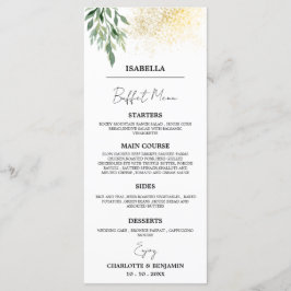 Menu Buffet de Casamento Nome do Convidado Único