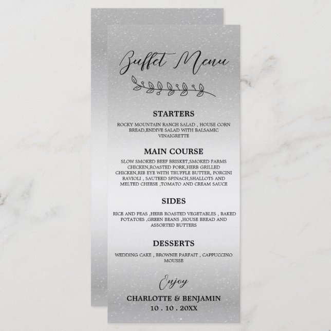 Menu Buffet Silver Wedding (Frente/Verso)