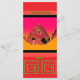 Menu Bule de Chá Geo Bamboo Maze Vermelho Caterer's