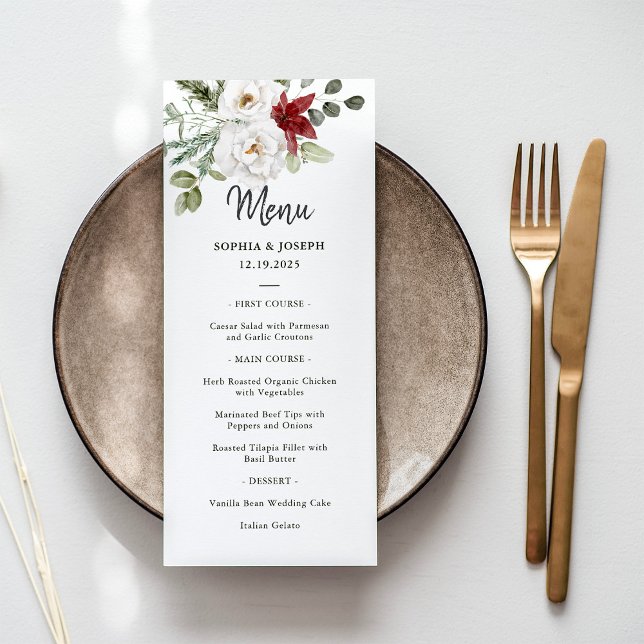 Menu Buquê Elegante | Casamento de Natal (An elegant and traditional Christmas menu for your holiday wedding)