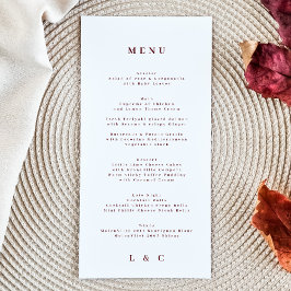Menu Burgundia Vermelha Branca Elegante O Casamento