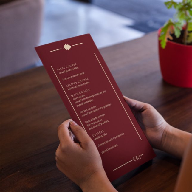 Menu Burgundy Autumn Wedding (Criador carregado)