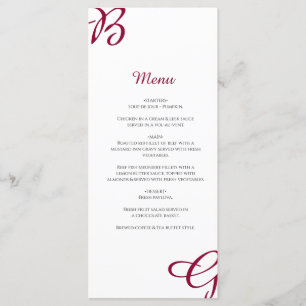 Menu Burgundy Maroon inicia Casamento outono de outono
