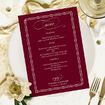 Menu Burgundy Marsala Elegant WedMenu<br><div class="desc">Burgundy Marsala Elegant WedMenu</div>