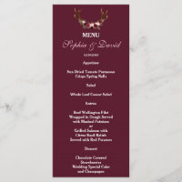 Burgundy Marsala Floral Antlers