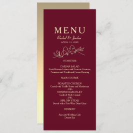 Menu Burgundy Wedding