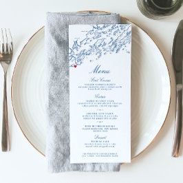 Menu Cabo Elizabeth Maine Mapa Elegante Casamento Azul 