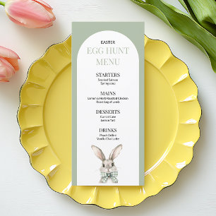 Menu Caça de Ovos de Coelho Verde Elegante Coalhada de 