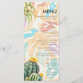 Menu Cactus Tropical Palm Tree Desert Boho Casamen
